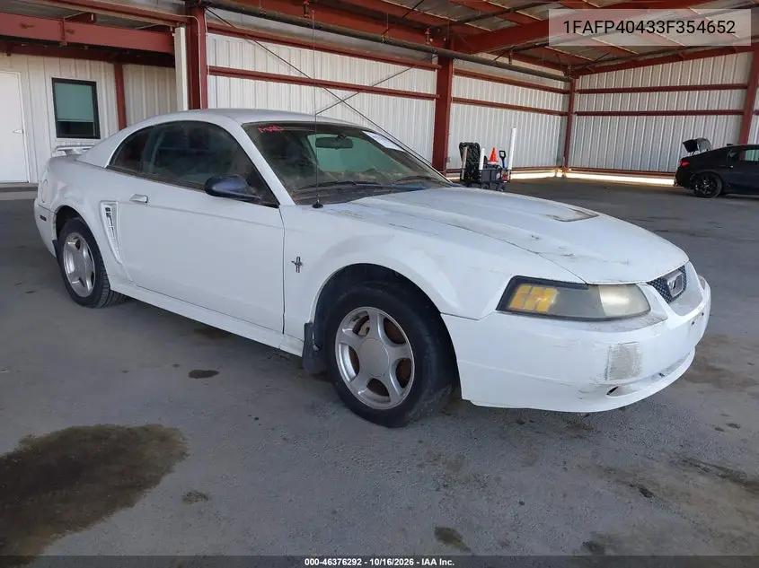 FORD MUSTANG 2003, VIN 1FAFP40433F354652
