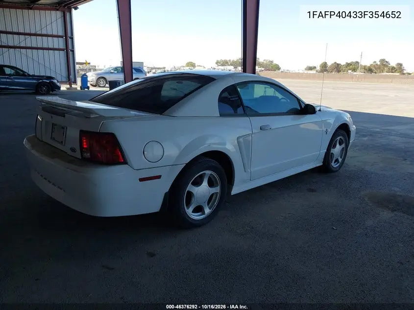 2003 FORD MUSTANG VIN 1FAFP40433F354652 — фото 4