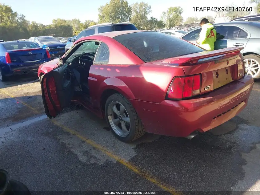 2004 FORD MUSTANG VIN 1FAFP42X94F140760 — фото 3
