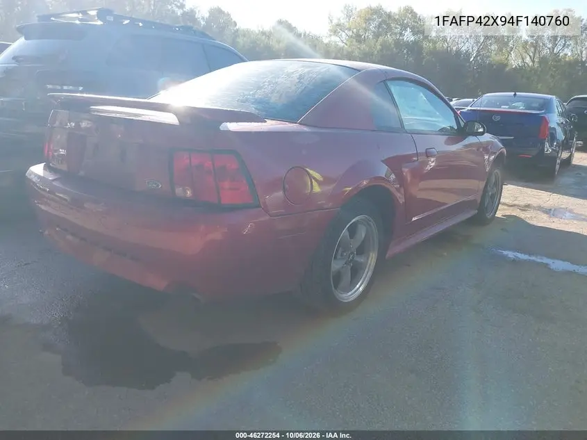 2004 FORD MUSTANG VIN 1FAFP42X94F140760 — фото 4