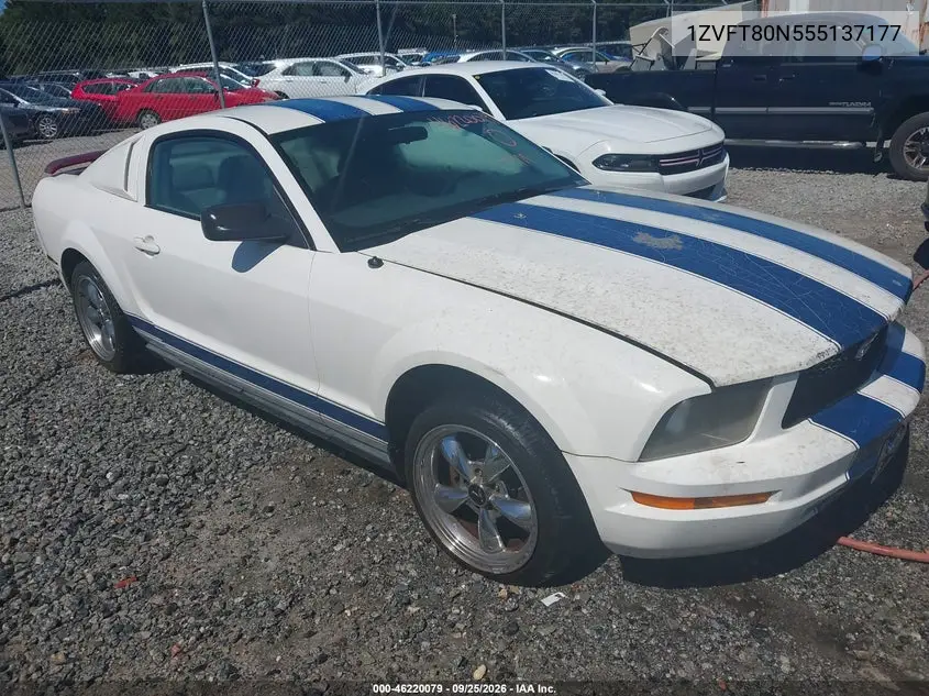 FORD MUSTANG 2005, VIN 1ZVFT80N555137177
