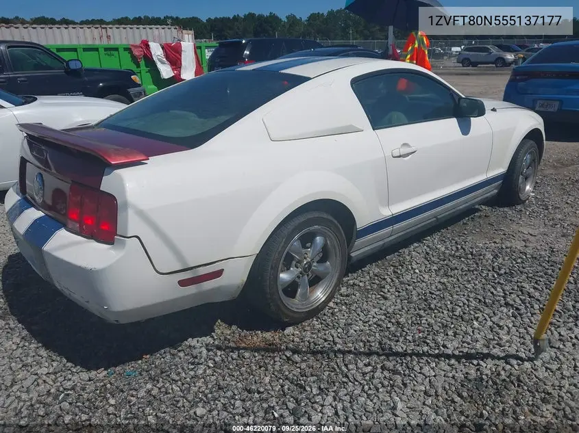 2005 FORD MUSTANG VIN 1ZVFT80N555137177 — фото 4