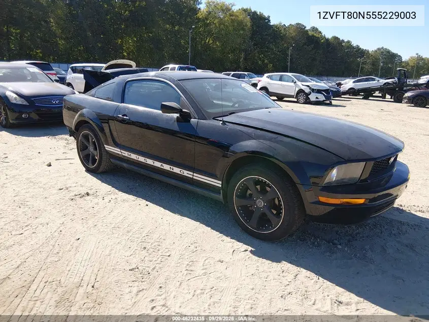 FORD MUSTANG 2005, VIN 1ZVFT80N555229003
