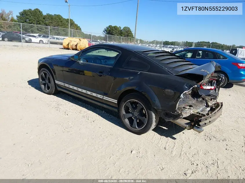2005 FORD MUSTANG VIN 1ZVFT80N555229003 — фото 3