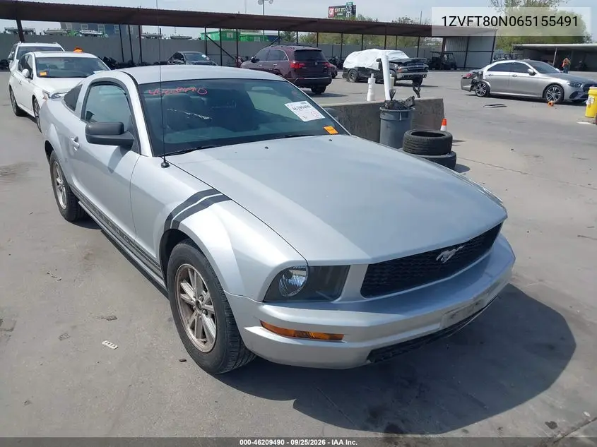 FORD MUSTANG 2006, VIN 1ZVFT80N065155491