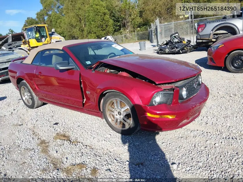 FORD MUSTANG 2006, VIN 1ZVHT85H265184390