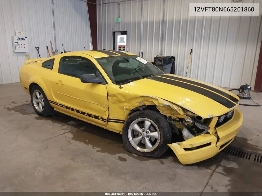 FORD MUSTANG 2006, VIN 1ZVFT80N665201860