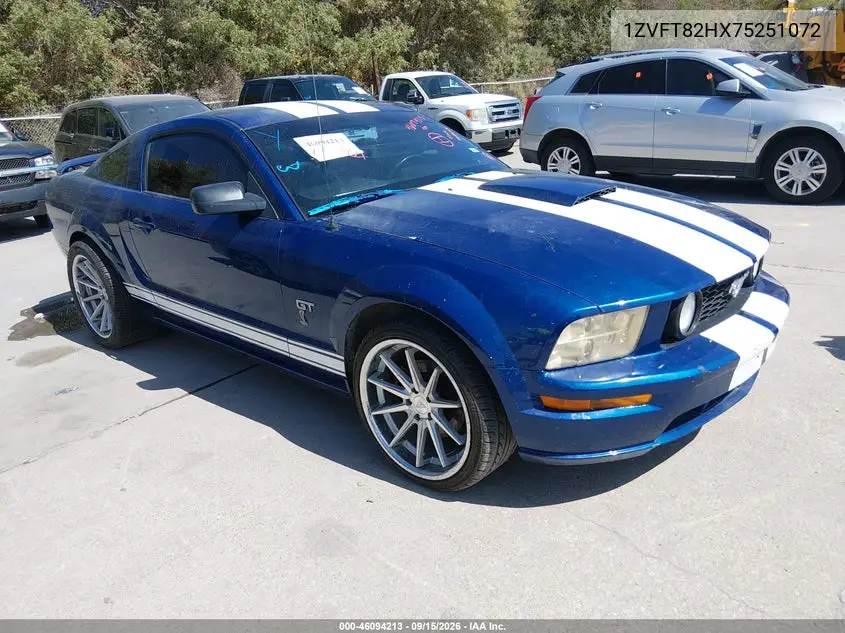 FORD MUSTANG 2007, VIN 1ZVFT82HX75251072