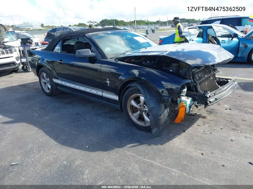 FORD MUSTANG 2007, VIN 1ZVFT84N475362509