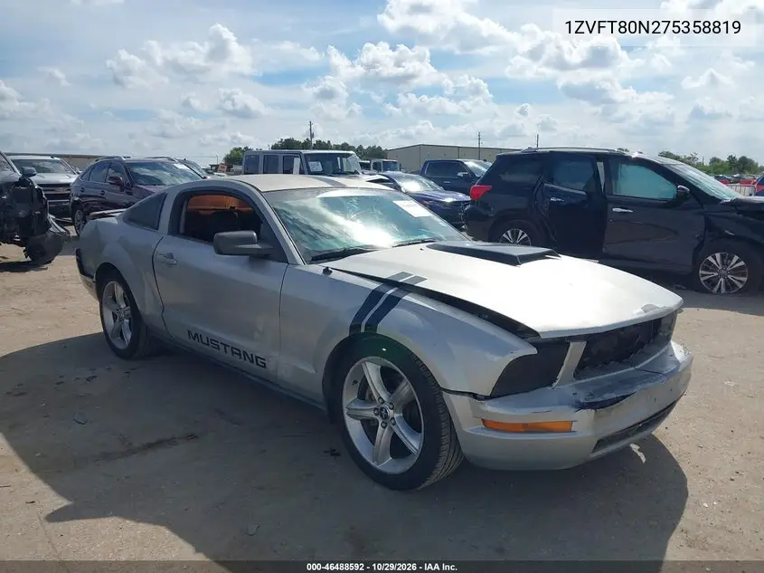 FORD MUSTANG 2007, VIN 1ZVFT80N275358819
