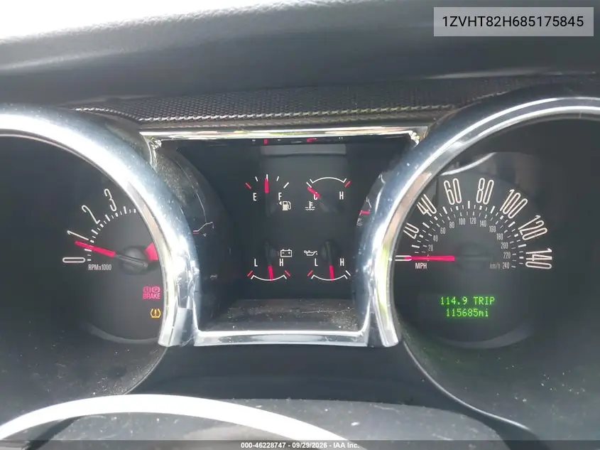 2008 FORD MUSTANG VIN 1ZVHT82H685175845 — фото 7