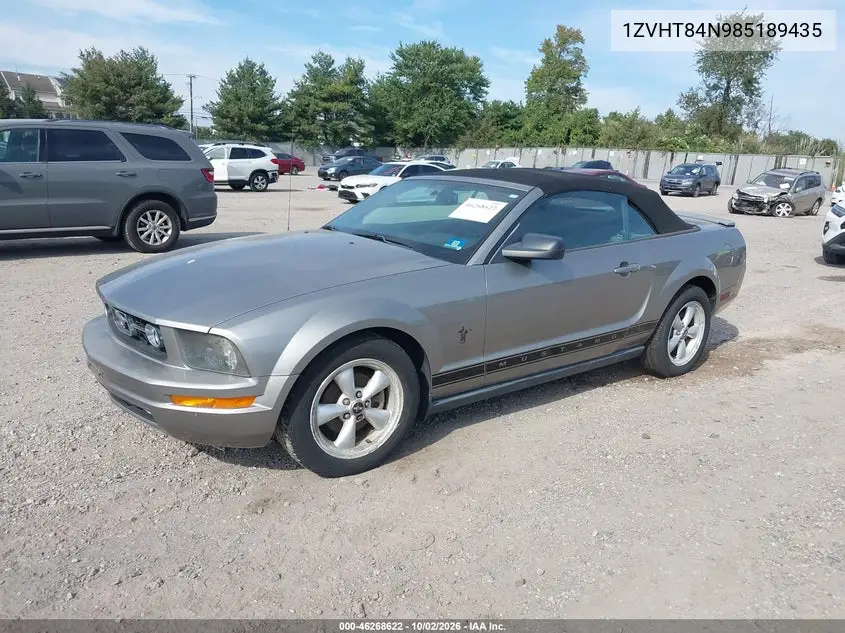 2008 FORD MUSTANG VIN 1ZVHT84N985189435 — фото 2