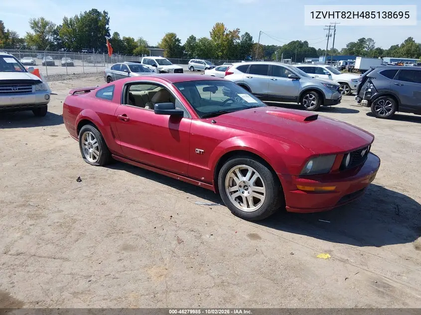 FORD MUSTANG 2008, VIN 1ZVHT82H485138695