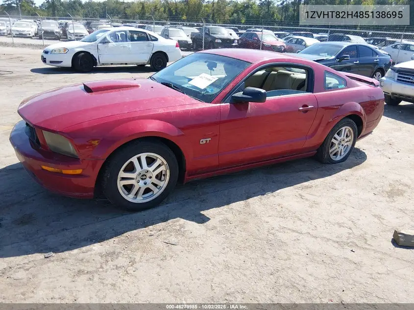 2008 FORD MUSTANG VIN 1ZVHT82H485138695 — фото 2