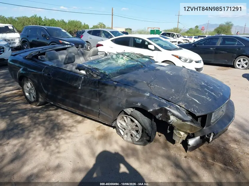 FORD MUSTANG 2008, VIN 1ZVHT84N985171291