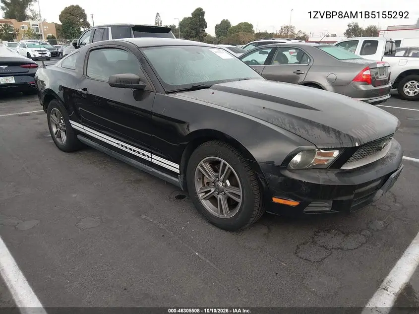 FORD MUSTANG 2011, VIN 1ZVBP8AM1B5155292