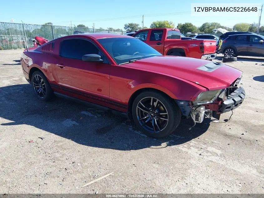 FORD MUSTANG 2012, VIN 1ZVBP8AM6C5226648