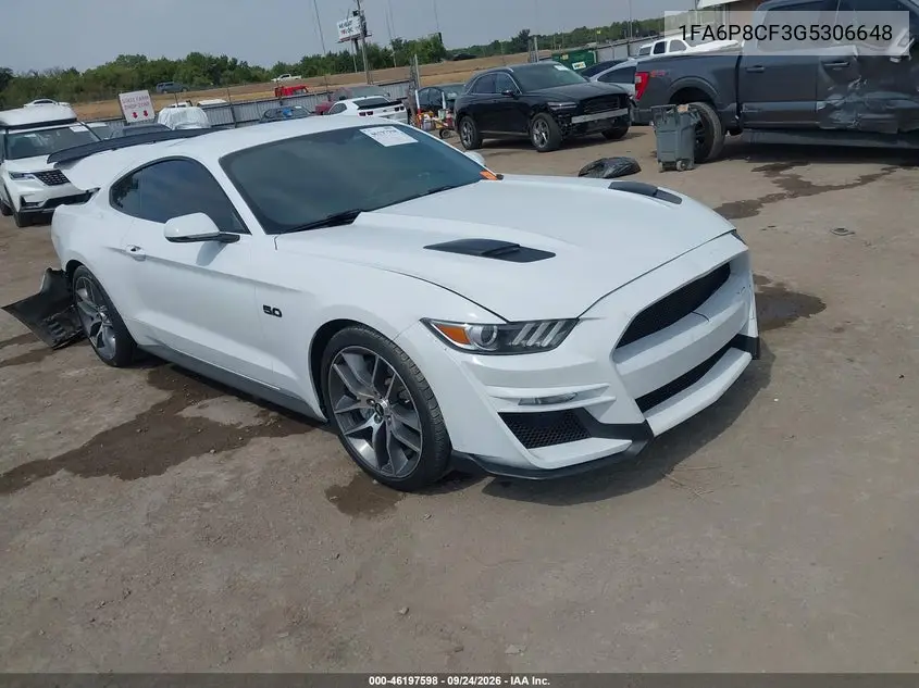FORD MUSTANG 2016, VIN 1FA6P8CF3G5306648