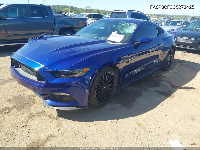 2016 FORD MUSTANG VIN 1FA6P8CF3G5273425 — фото 2