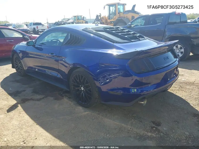 2016 FORD MUSTANG VIN 1FA6P8CF3G5273425 — фото 3