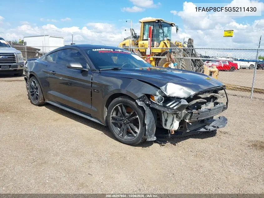 FORD MUSTANG 2016, VIN 1FA6P8CF5G5211430