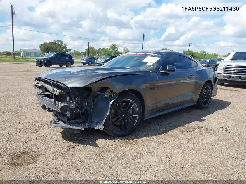 2016 FORD MUSTANG VIN 1FA6P8CF5G5211430 — фото 2