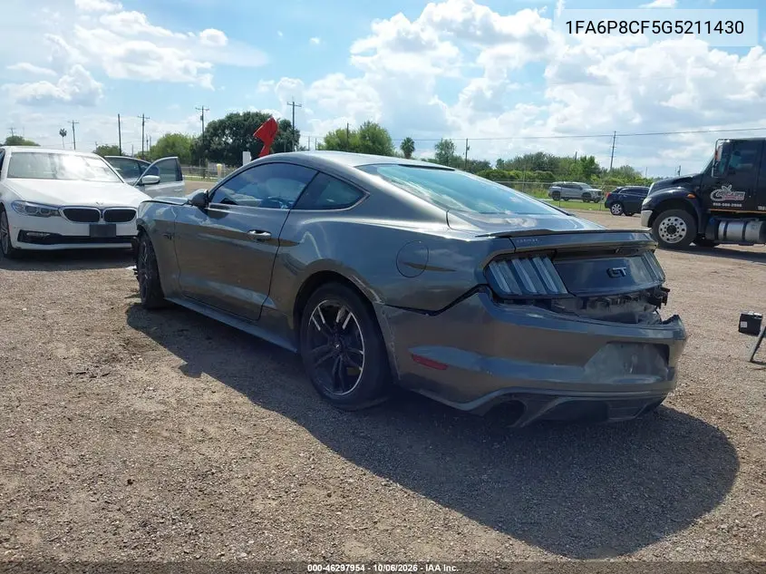 2016 FORD MUSTANG VIN 1FA6P8CF5G5211430 — фото 3