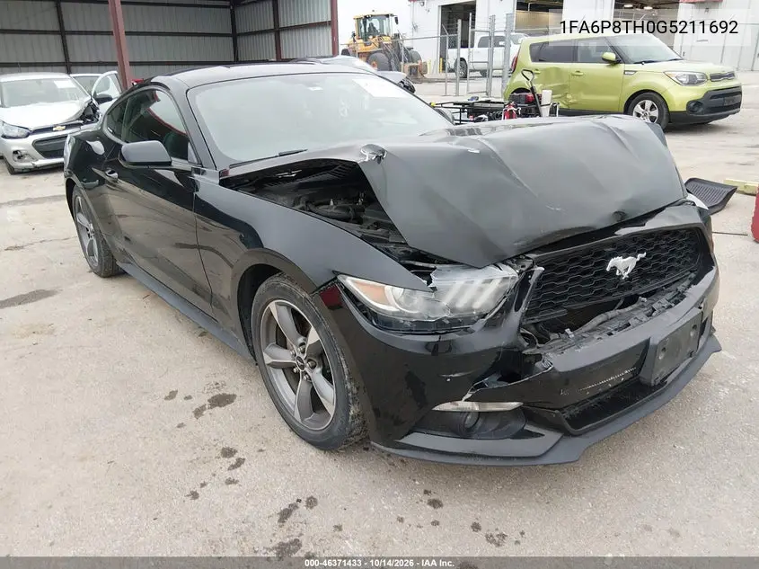 FORD MUSTANG 2016, VIN 1FA6P8TH0G5211692