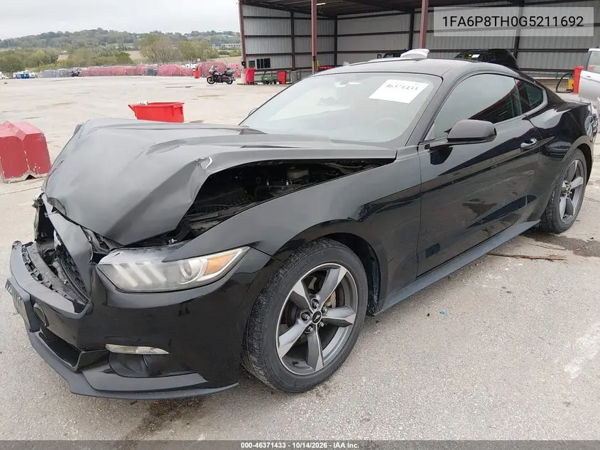 2016 FORD MUSTANG VIN 1FA6P8TH0G5211692 — фото 2