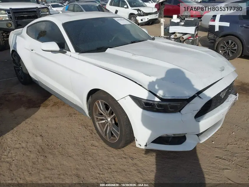 FORD MUSTANG 2016, VIN 1FA6P8TH8G5317730