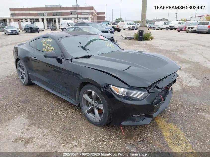 FORD MUSTANG 2017, VIN 1FA6P8AM8H5303442