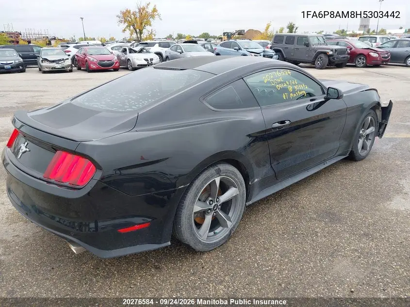 2017 FORD MUSTANG VIN 1FA6P8AM8H5303442 — фото 4