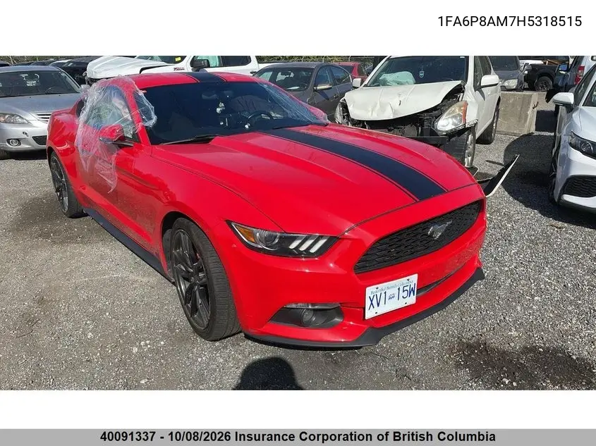 FORD MUSTANG 2017, VIN 1FA6P8AM7H5318515