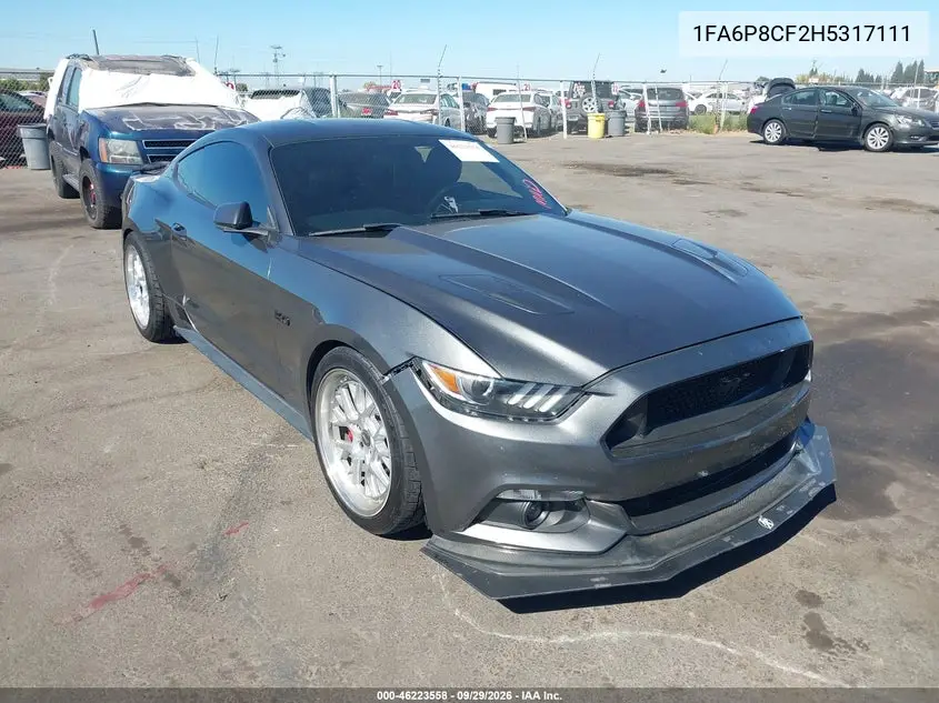 FORD MUSTANG 2017, VIN 1FA6P8CF2H5317111