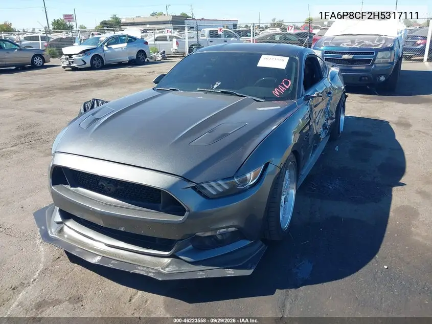 2017 FORD MUSTANG VIN 1FA6P8CF2H5317111 — фото 2