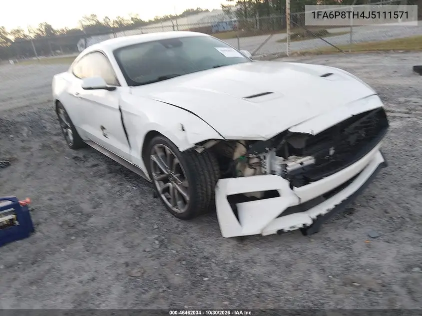 FORD MUSTANG 2018, VIN 1FA6P8TH4J5111571
