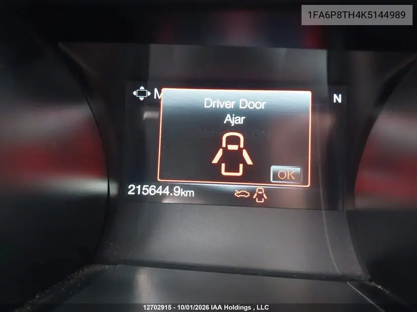 2019 FORD MUSTANG VIN 1FA6P8TH4K5144989 — фото 15