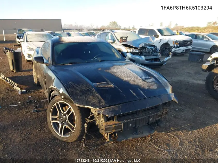 FORD MUSTANG 2019, VIN 1FA6P8TH6K5103294