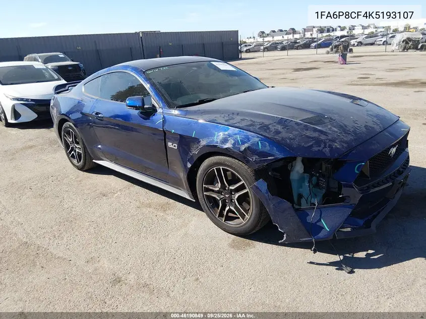 FORD MUSTANG 2019, VIN 1FA6P8CF4K5193107