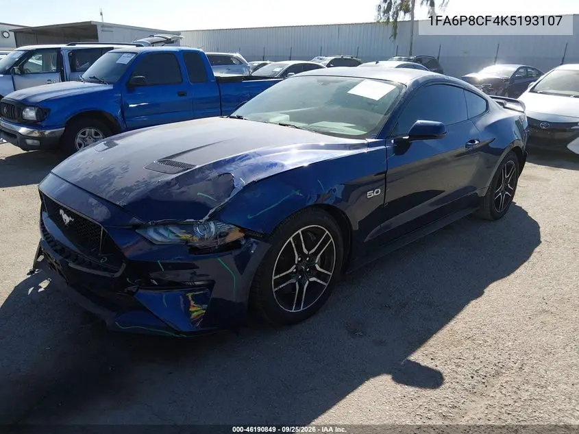 2019 FORD MUSTANG VIN 1FA6P8CF4K5193107 — фото 2