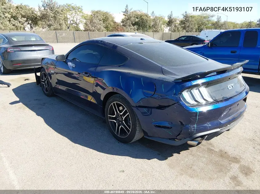2019 FORD MUSTANG VIN 1FA6P8CF4K5193107 — фото 3