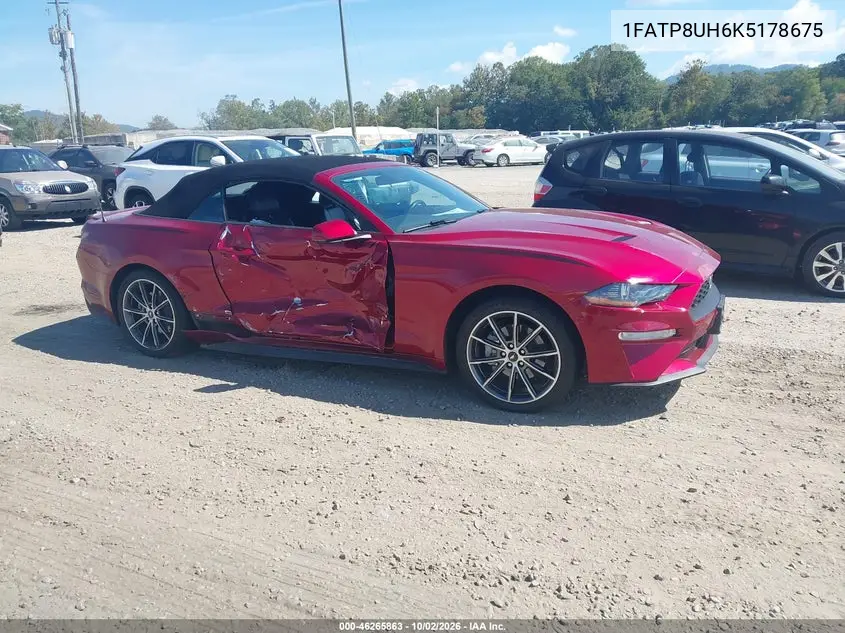 FORD MUSTANG 2019, VIN 1FATP8UH6K5178675