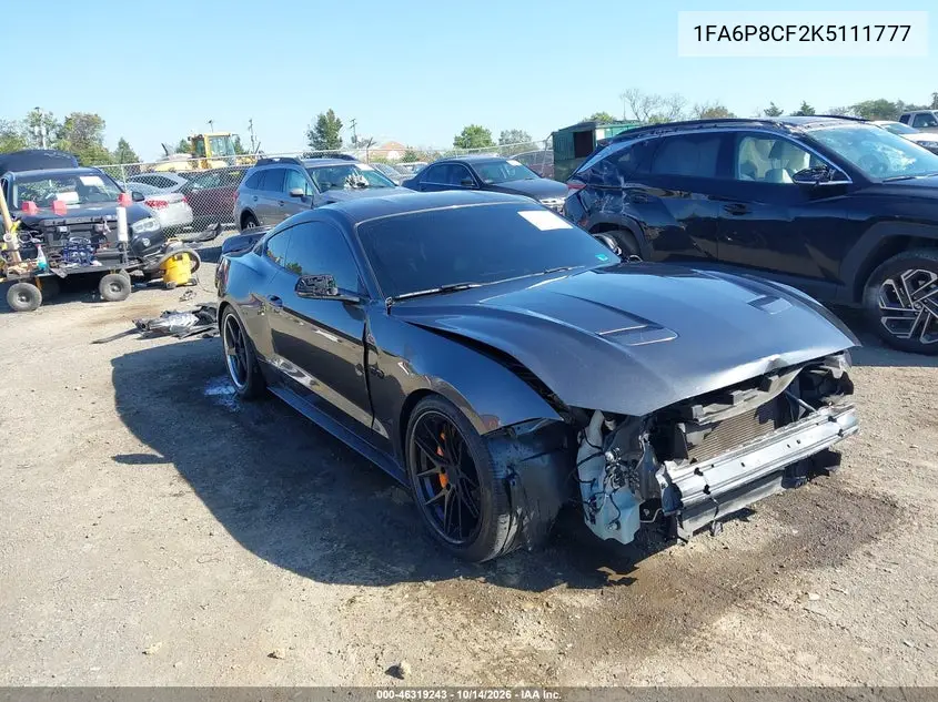 FORD MUSTANG 2019, VIN 1FA6P8CF2K5111777