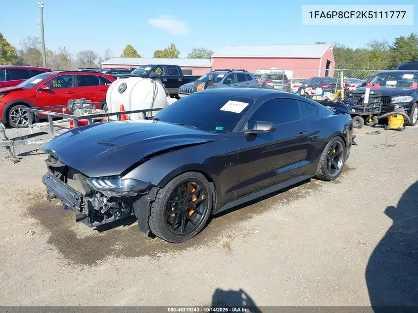 2019 FORD MUSTANG VIN 1FA6P8CF2K5111777 — фото 2