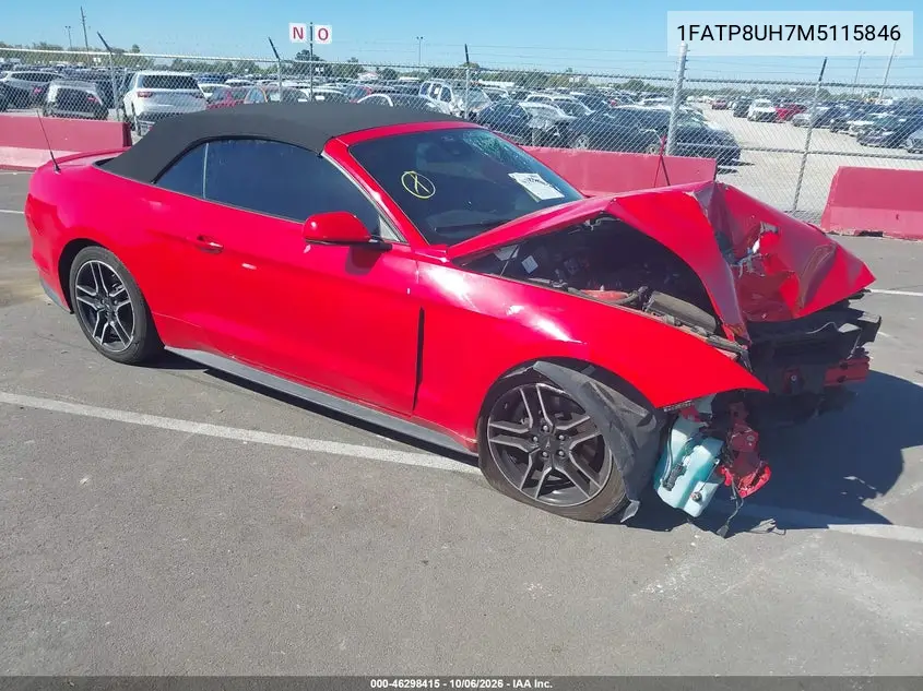 FORD MUSTANG 2021, VIN 1FATP8UH7M5115846