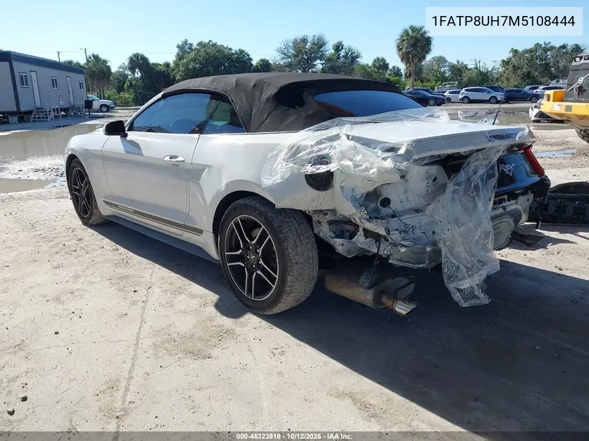 2021 FORD MUSTANG VIN 1FATP8UH7M5108444 — фото 3