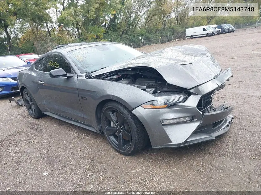 FORD MUSTANG 2021, VIN 1FA6P8CF8M5143748