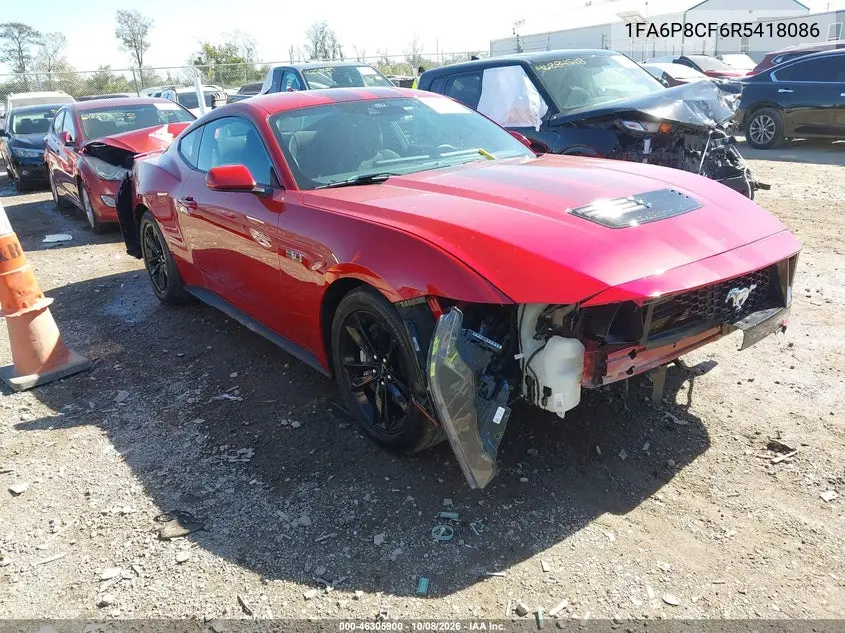 FORD MUSTANG 2024, VIN 1FA6P8CF6R5418086