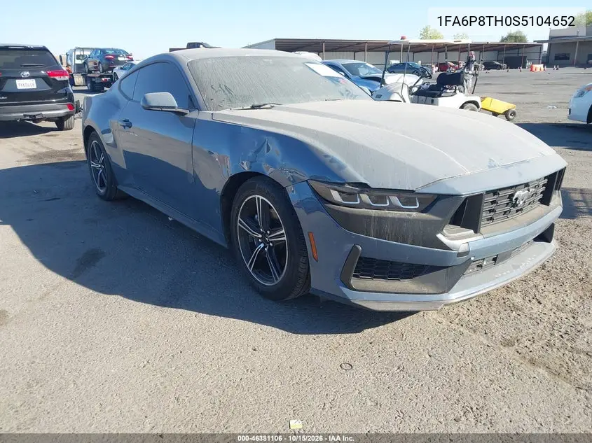 FORD MUSTANG 2025, VIN 1FA6P8TH0S5104652