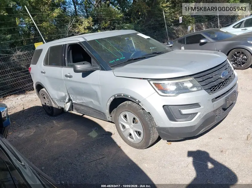 FORD POLICE 2016, VIN 1FM5K8AR9GGD05943
